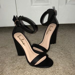 Lulus Black Ankle Strap Heels